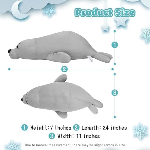 My OLi 24'' Seal Cooling Stuffed Animal Huggy Animal Cooling Pillow | Coolable Stuffed Seal Pillow Soft Toy Plush Hugging Pillow Plush Toys Gift for Kids Adults Friend Family thumbnail 2