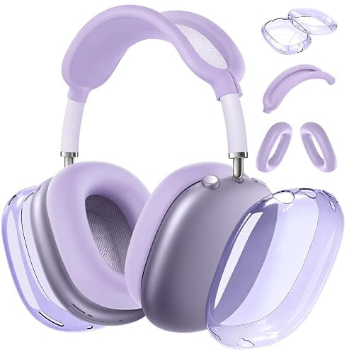 Aiaabq for AirPods Max case Cover(2024/2020),Anti-Scratch Ear Pad Case Cover/Ear Cups Cover/Headband Cover for AirPods Max(USB-C/Lightning). Clear Soft TPU and Silicone,Skin Scratch Proof. - Image 1
