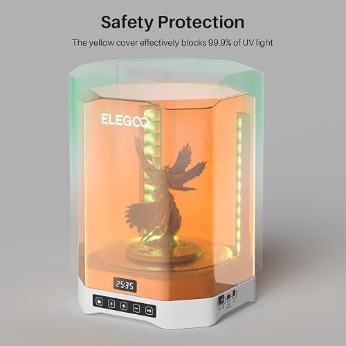 ELEGOO Mercury Plus V3.0 Wash and Cure Station, 7.5 L Large Capacity, Compatible with Mars Saturn Photon Halot MSLA LCD DLP 3D Printers, Washing Size of 9.05"×5.31”×10.24“ thumbnail 6