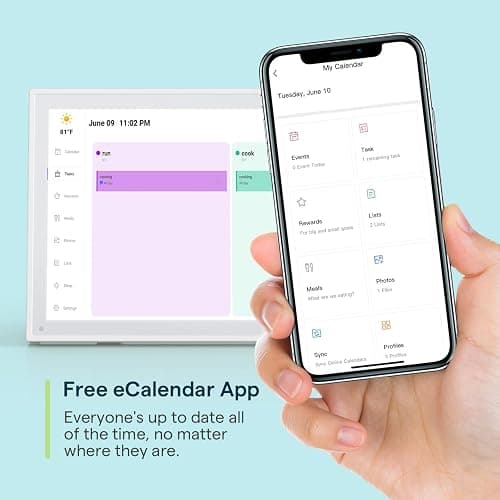 Digital Calendar, 10.1inch Smart WiFi Electronic Calendar&Chore Chart, IPS Touch Screen HD Display for Family Schedules, Share Moments Instantly from Anywhere thumbnail 6