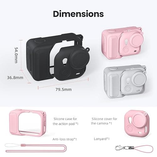 Silicone Case for Insta360 Go Ultra Cases Full Body Sleeve Protective Cover Compatible with Insta360 Go Ultra Camera Accessories with Enhanced Grip, Anti-Scratch Lens Cap, Pink thumbnail 2