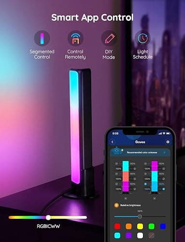 Govee Smart LED Light Bars, Work with Alexa and Google Assistant, RGBICWW WiFi TV Backlights with Scene and Music Modes for Gaming, Pictures, PC, Room Decoration thumbnail 5