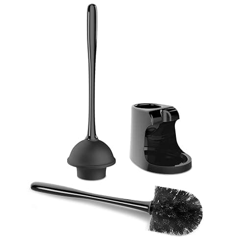 MR.SIGA Toilet Plunger and Bowl Brush Combo for Bathroom Cleaning, Black, 1 Set thumbnail 4