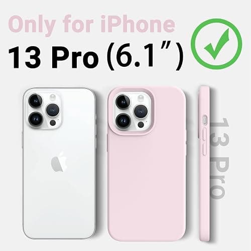AOTESIER Compatible with iPhone 13 Pro Phone Case, [Military Shockproof Protection] Liquid Silicone Case with [Soft Anti-Scratch Microfiber Lining] Camera & Screen Protection 6.1 inch, Ice Pink thumbnail 6