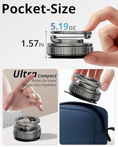 UBeesize 2025 Upgraded 360° Magsafe Vacuum Magnetic Car Phone Holder [108+LBS Strongest Suction&3000gf Dual-Lock Nano Gel] Dashboard & Windshield Mount, Compatible with iPhone 16/15/14/13&Other Phones thumbnail 7