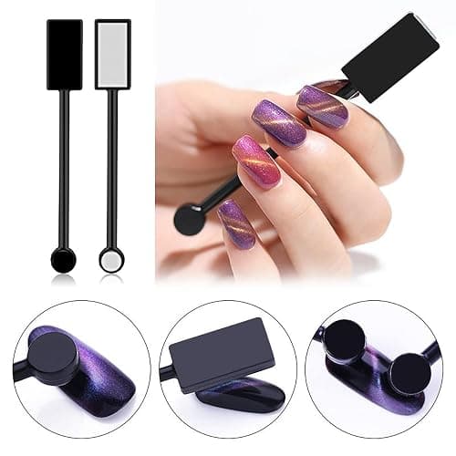 SILPECWEE 15Pcs Nail Magnet Set Cat Eye Gel Nail Polish Magnet Wand Magnetic Nail Polish Cat Eye Magnet for Nails Cat Eye Magnets Sticks Nail Design Tools Nail Art thumbnail 2