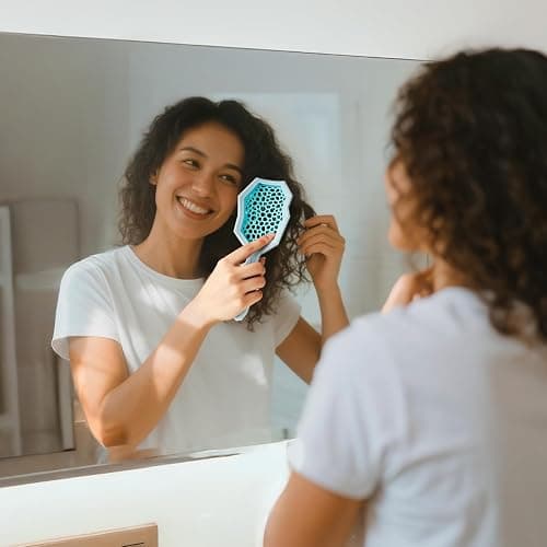 AIMIKE Glacier Detangling Brush, Pain-Free Detangler Brush for Curly Hair Wet & Dry Use, Glide Through Tangles with Ease, Vented Hairbrush for Women's 2c to 4c Curls, Blue thumbnail 6