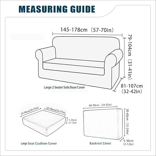 SYLC Sofa Cover with Separate Seat Cushions and Backrests Stretch Velvet Sofa Slipcover Couch Covers Furniture Protector Split Combined (White,Large 2 Seat Set 5 PCS) thumbnail 2