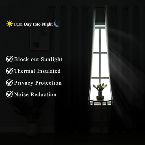 Estelar Textiler Purple and Greyish White Gradient Blackout Curtains 84 Inch Length 2 Panels Set for Bedroom, Ombre Light Blocking Insulated Thermal Window Grommet Curtains for Living Room, 52Wx84L thumbnail 3
