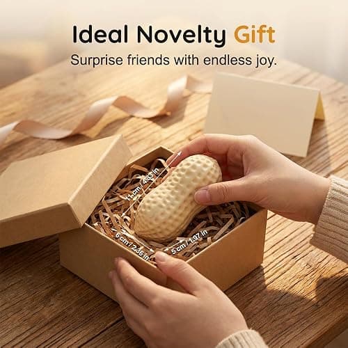 Peanut Shape Stress Relief Ball Soft Squeeze Fidget, TPR Anxiety Relief Hand Grip Decompression Ball for Office Desk Focus Relaxation Portable (1pc) thumbnail 3