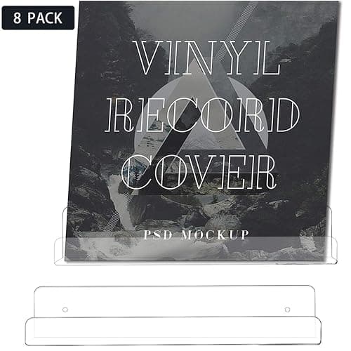 Cerpourt 8 Pack 12'' Clear Acrylic Record Display Shelf - Wall Mount and Display Your Favorite LP Records in Style thumbnail 6