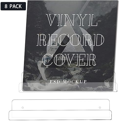 Cerpourt 8 Pack 12'' Clear Acrylic Record Display Shelf - Wall Mount and Display Your Favorite LP Records in Style thumbnail 7