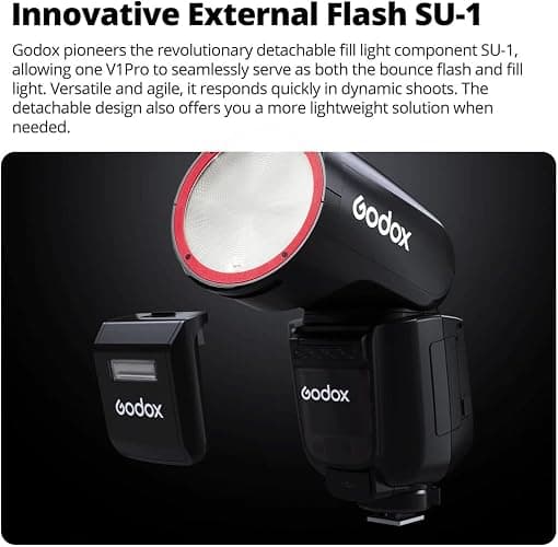 Godox V1 Pro S V1Pro S USA Version Camera Flash for Sony Camera Flash Speedlite Speedlight,76Ws 2.4G TTL 1/8000 HSS,500 Full Power Flashes,1.3s Recycle Time,2980mAh Li-ion Battery,LED Modeling Lamp thumbnail 3