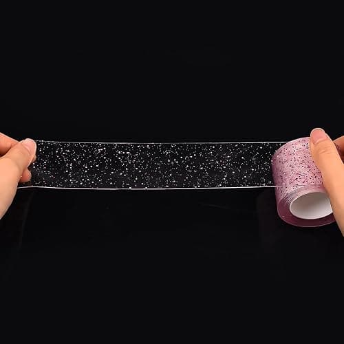 Lezevn 3 Rolls Sequined Nano Tape Double Sided Adhesive Tape Transparent Nano Tape Removable Washable Gel Tape for Kids DIY thumbnail 3