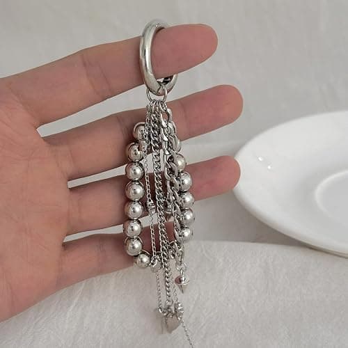 Vivian&CD Silver Heart Bag Charm for Women Cute Decorative Purse Accessories Handbag Jewelry Gift thumbnail 3