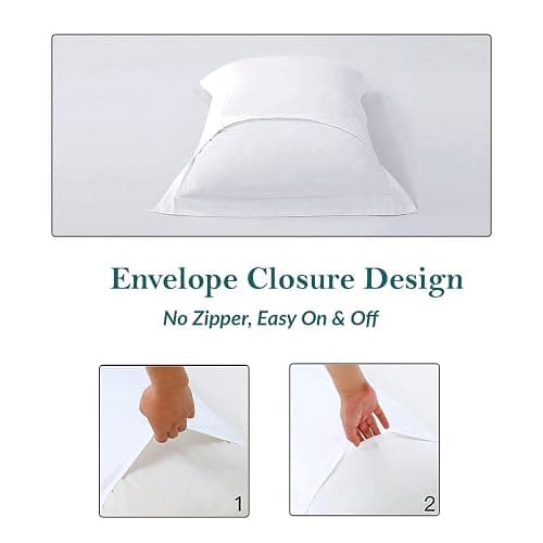 King Pillow Shams Set of 2 White Pillow Shams King Size 20x36 Pillow Covers 100% Egyptian Cotton 600 Thread Count Soft Skin Friendly Cushion Cover Cases Decorative Pillow Shams for Bed thumbnail 4