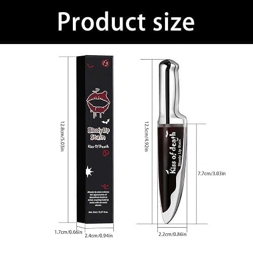 Matte Black Lipstick Bloody Lip Stain NonSticky Texture Perfect For Gothic Looks And Special Occasions Longwear Long Lasting Liquid Lipstick thumbnail 4