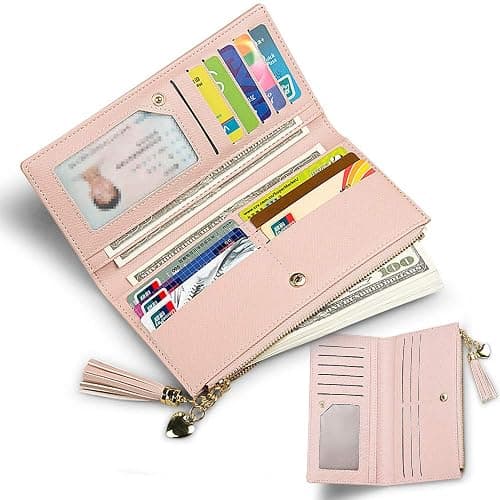 Womens Wallet Cute Elegant Long Slim Card Holder Case Minimalist Coin Purse Thin Tassels Zip Clutch Wallets for Girls Ladies thumbnail 4