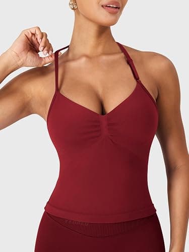 YEOREO scarlet red backless tank top thumbnail 3