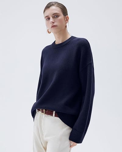 SUUKSESS Women Cashmere Oversized Long Sleeve Pullover Sweater Crew Neck Jumpers thumbnail 2