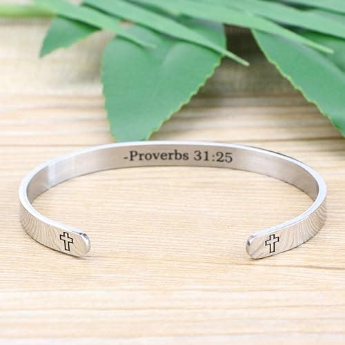𝐂𝐡𝐫𝐢𝐬𝐭𝐢𝐚𝐧 𝐁𝐫𝐚𝐜𝐞𝐥𝐞𝐭𝐬 for 𝐖𝐨𝐦𝐞𝐧 Inspirational Gifts Bible Verse Religious Faith Jewelry Cuff Bracelet Mothers Day Christmas Birthday Jewelry for Her Mother Daughter thumbnail 4
