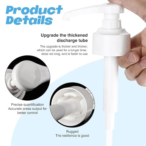 2 Pcs Syrup Pump for Monin Glass Bottle,Skinny Syrup,Simply Syrups Pump Resilience Detachable Design Covers,Coffee Pack Contains Pump and Connecting Pipe Dispenser Set PP Material (1000ml*2) thumbnail 3
