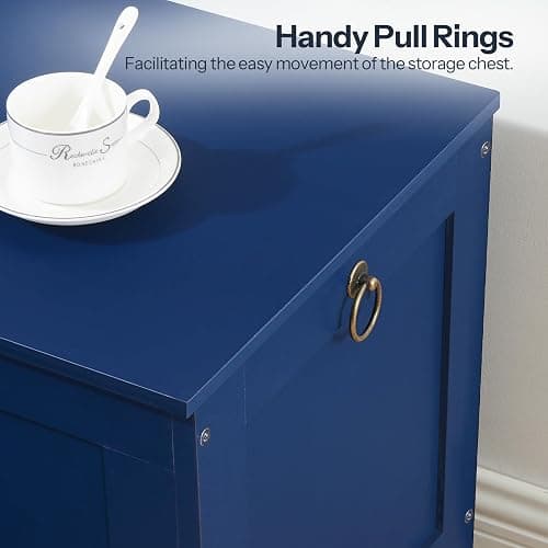 HOOBRO Toy Box, Retro Wooden Look Storage Chest with Safety Hinge, Entryway Storage Bench Supports 220 lb, 29.9 x 15.7 x 18.9 Inches Toy Chest Organizer, Easy Assembly (Blue) BU75CW01G1 thumbnail 7