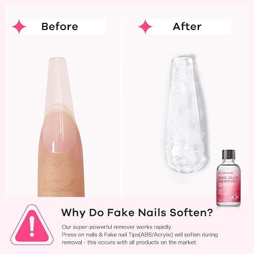 Glamonade Press on Nail Glue Remover: False Nail Tips & Fake Nails Quick Easy Removal Adhesive Debonder Beginner Friendly - 30ml Non-Acetone Dissolver thumbnail 6