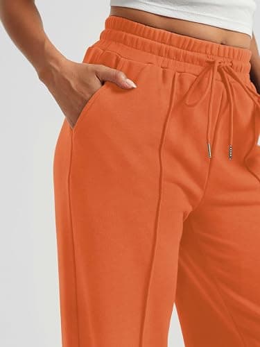 AUTOMET Womens Wide Leg Sweatpants High Waisted Baggy Pants Drawstring Athletic Joggers thumbnail 5