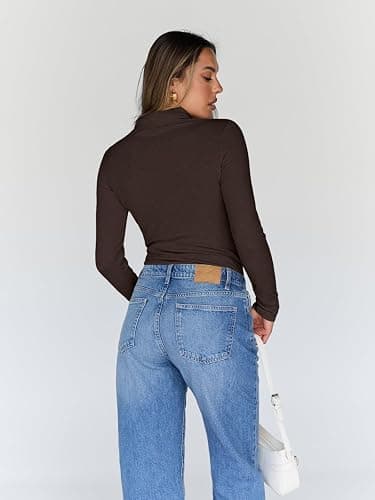 Trendy Queen Women's Turtleneck Long Sleeve Shirts Fall Fashion Basic Thermal Underwear Tops Winter Clothes 2025 thumbnail 5