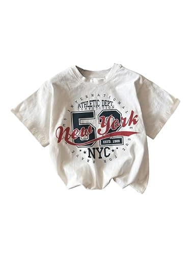 QJQ Women's Letter Graphic Tshirts Cherry Car Short Sleeve Crewneck Tees Casual Summer Trendy Vintage Drop Shoulder Tops - Image 1