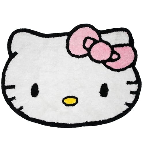 Hobby Lobby Hello Kitty Shaped Rug, 40 x 54 inches, Pink Bow, Polyester - Image 1