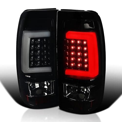 SPEC-D TUNING Black Smoke LED Bar Tail Lights Compatible with 1999-2002 Chevy Silverado GMC Sierra 1500/2500/3500 Models, Left + Right Pair Assembly - Image 1