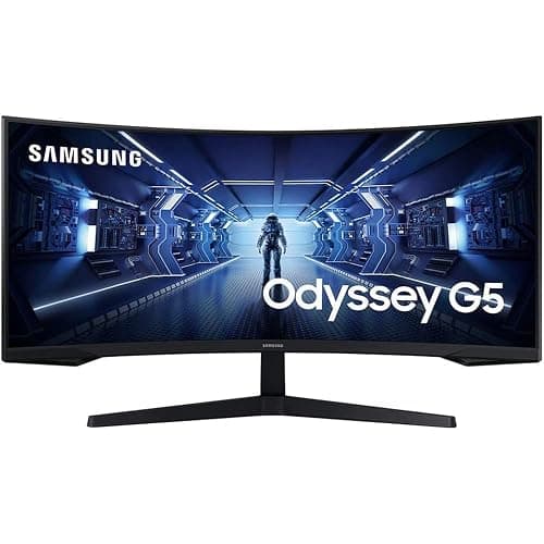 Samsung 34" Odyssey G55T WQHD 165Hz 1ms(MPRT) HDR Curved Gaming Monitor Bundle with Tech Smart USA Elite Suite 18, 2X HDMI Cable & Deco Gear CPS Exclusive 26 Month Protection Pack (BEACH-CPS-26M1000) thumbnail 2