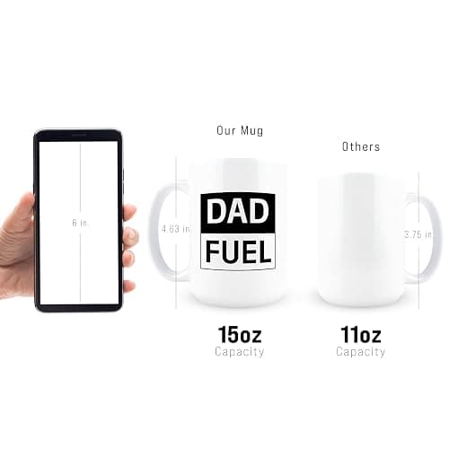 Dad Fuel Coffee Mug, Dad Coffee Mug, Funny Fathers Day Cup, 15oz Ceramic Novelty Gag Gift, Birthday Christmas Gift for Coworker, Dishwasher Safe Microwave Safe BPA Free Cup thumbnail 4