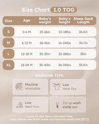 Yoofoss Rayon Made from Bamboo Baby Sleep Sack 6-12 Months TOG 1.0 Baby Wearable Blanket, Super Soft Infant Toddler Sleeping Sack 2-Way Zipper, Animals & Balloons thumbnail 6