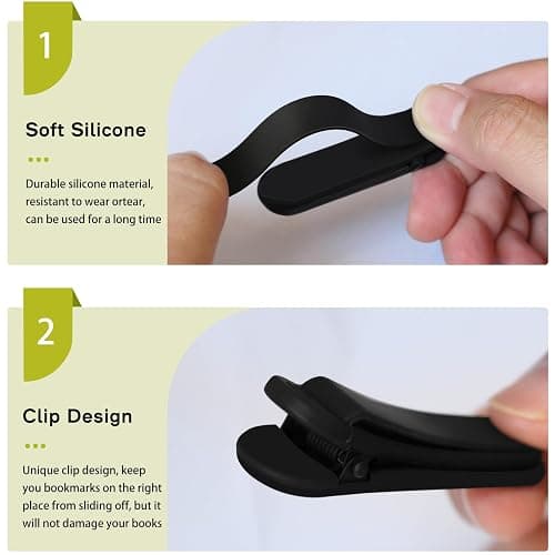 SMUK 3pcs Automatic Bookmark, Silicone Book Marks for Reading Women, Men, Kids, Book Lovers, Cute Unique Book Markers for Reading, Reading Accessories Gifts for Book Lovers thumbnail 3