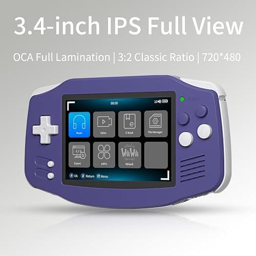 RG34XX Retro Handheld Game Consoles RG34XX Classic Retro Gaming Console 32+64G Card Preloaded Games 5000+ rg34xx Portable Gaming Console Linux 64-bit 3500mAh Battery WiFi Bluetooth HD and TV Output Indigo thumbnail 2