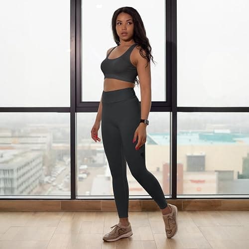High Waisted Leggings for Women - No See Through Tummy Control Cycling Workout Yoga Pants with Pockets Reg & Plus thumbnail 2