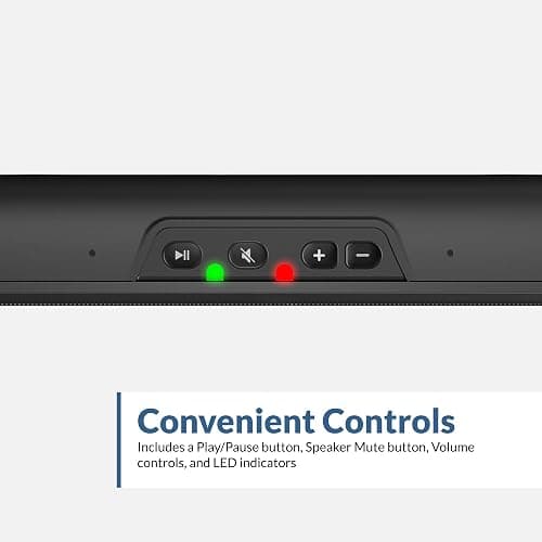Cyber Acoustics USB Speaker Bar (CA-2890) – Stereo USB Powered Speaker, Easily Clamps to Monitor, Convenient Controls thumbnail 6