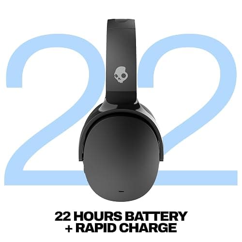 Skullcandy Hesh ANC Wireless Over-Ear Bluetooth Headphones with Extra USB-C Charging Cable, Active Noise Canceling, 22 Hrs Battery, Foldable Lightweight Design, Microphone iPhone Android - True Black thumbnail 4