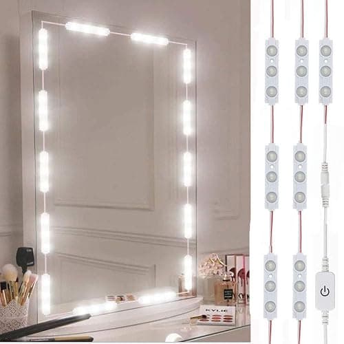 Led Vanity Mirror Lights, Hollywood Style Vanity Make Up Light, 10ft Ultra Bright White LED, Dimmable Touch Control Lights Strip, for Makeup Vanity Table & Bathroom Mirror, Mirror Not Included - Image 1