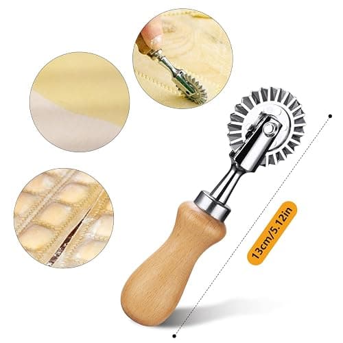 Fusiontec Pastry Wheel Cutter - Pasta Cutter Wheel - Ravioli Crimper Cutter Wheel for Home and Kitchen Use, 1.3inch thumbnail 3