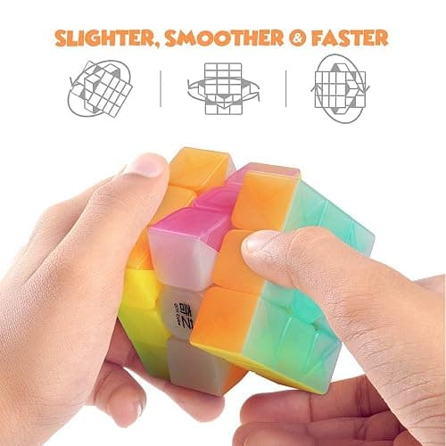D-FantiX QY Toys Warrior W 3x3 Speed Cube Jelly 3x3x3 Magic Cube Puzzles Transparent Pastel Color thumbnail 5