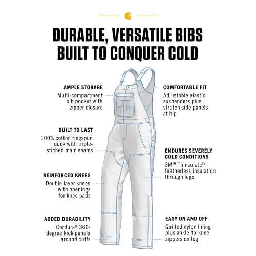 Carhartt Women's Relaxed Fit Washed Duck Insulated Bib Overall thumbnail 4