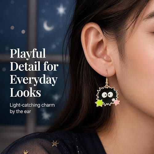 1 Pair Spirited Away Soot Sprites Earrings  thumbnail 3