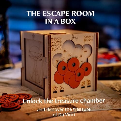 INSCAPE Da Vinci Puzzle Box - Escape Room in A Box for Adults - Cluebox - Mind Puzzles for Adults - Puzzle Boxes with Hidden Compartments - Puzzle Boxes for Adults - Wooden Puzzle Box thumbnail 7
