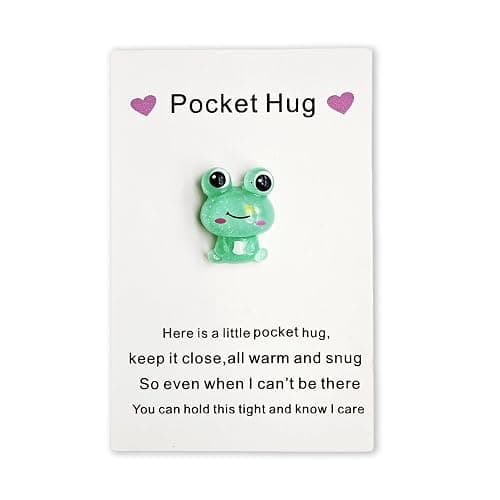 YOJO Pocket Hug Card, Frog Pocket Hug Token, Emotional Support, Pocket Hug with Greeting Cards, Pocket Hug Token, Christmas Anniversary Valentines Birthday Long Distance Gifts for Her Him - Image 1