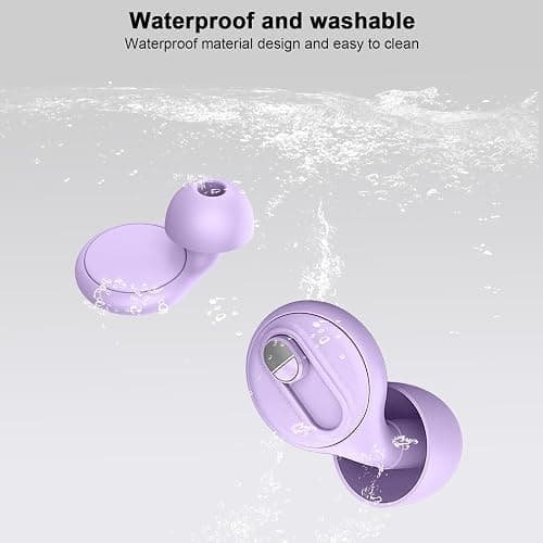 Bouchons d’oreille, Ajustables bouchons d'oreilles anti bruit avec 2 Modes, Réduction du bruit de 17 à 35 dB (SNR) pour le sommeil, la concentration et les travail, 7 Tailles, Réutilisables, Violet thumbnail 5