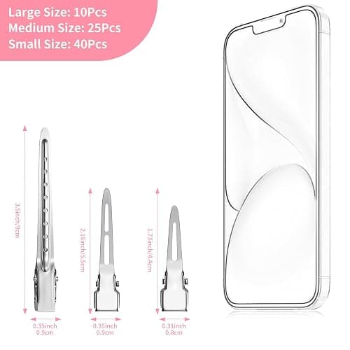 75pcs Duck Biled Hair Clips for Women, Duckbill & Metal Hair Clips for DIY Styling, Silver Hair Pins with Storage Case - Salon & Home Hair Accessories for Cutting, Rolling Long Hair thumbnail 5